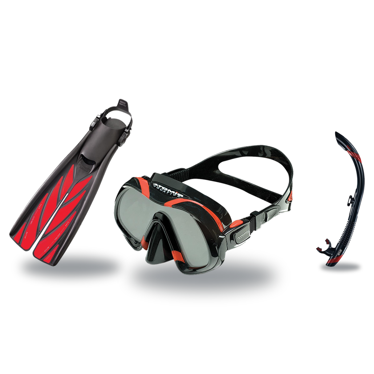 Atomic Aquatics Mask Fin Snorkel Package – Venom ARC, Venom or Arc SubFrame Mask + SV2 Snorkel + Open Heel Fins — Venom, Ato…