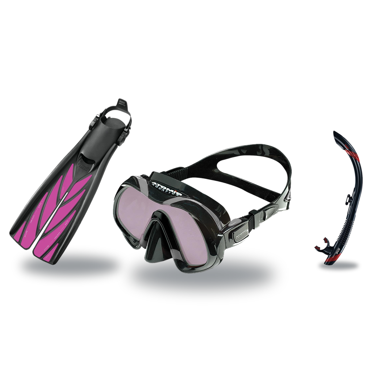 Atomic Aquatics Mask Fin Snorkel Package – Venom ARC, Venom or Arc SubFrame Mask + SV2 Snorkel + Open Heel Fins — Venom ARC,…