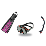 Atomic Aquatics Mask Fin Snorkel Package – Venom ARC, Venom or Arc SubFrame Mask + SV2 Snorkel + Open Heel Fins — Venom, ML…