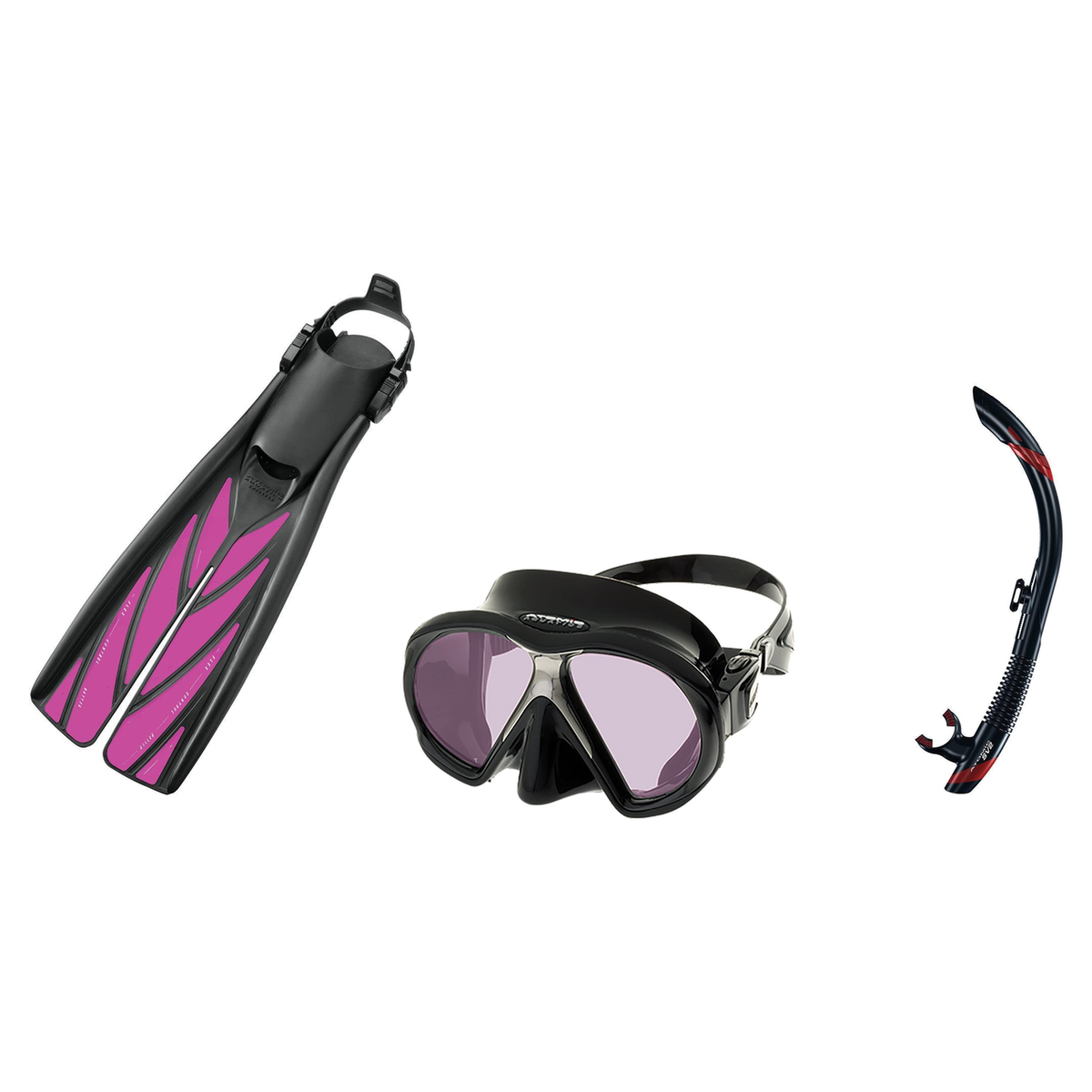 Atomic Aquatics Mask Fin Snorkel Package – Venom ARC, Venom or Arc SubFrame Mask + SV2 Snorkel + Open Heel Fins — Arc SubFra…