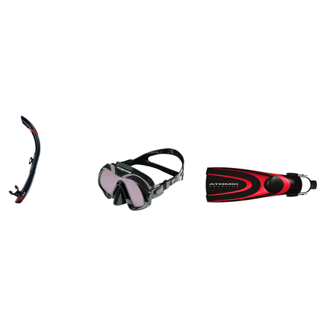 Atomic Aquatics Mask Fin Snorkel Package – Venom ARC, Venom or Arc SubFrame Mask + SV2 Snorkel + Open Heel Fins — Venom ARC,…