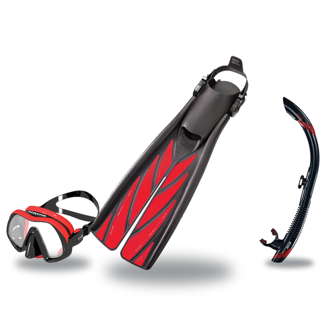 Atomic Aquatics Mask Fin Snorkel Package – Venom, Frameless 2 or Arc SubFrame Mask + SV2 Snorkel + Open Heel Fins — includes…