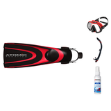 Atomic Aquatics Mask Fin Snorkel Package – Venom, Frameless 2 or Arc SubFrame Mask + SV2 Snorkel + Open Heel Fins — Venom, A…