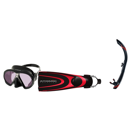Atomic Aquatics Mask Fin Snorkel Package – Venom, Frameless 2 or Arc SubFrame Mask + SV2 Snorkel + Open Heel Fins — Arc SubF…