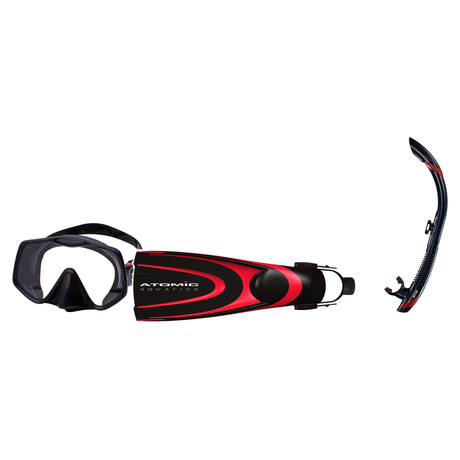 Atomic Aquatics Mask Fin Snorkel Package – Venom, Frameless 2 or Arc SubFrame Mask + SV2 Snorkel + Open Heel Fins — Frameles…
