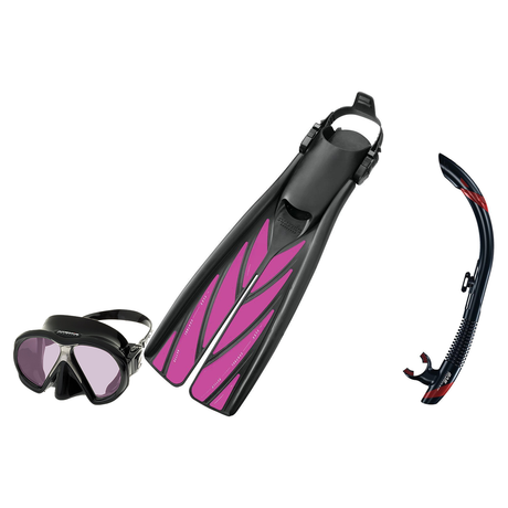 Atomic Aquatics Mask Fin Snorkel Package – Venom, Frameless 2 or Arc SubFrame Mask + SV2 Snorkel + Open Heel Fins — Arc SubF…