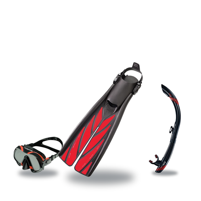 Atomic Aquatics Mask Fin Snorkel Package – Venom, Arc SubFrame or Frameless 2 Mask + SV2 Snorkel + Open Heel Fins — includes…