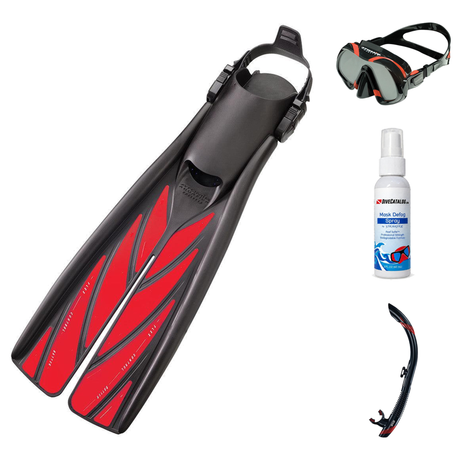 Atomic Aquatics Mask Fin Snorkel Package – Venom, Arc SubFrame or Frameless 2 Mask + SV2 Snorkel + Open Heel Fins — includes…