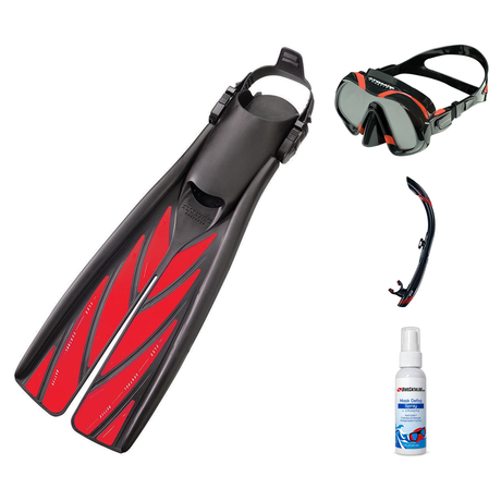 Atomic Aquatics Mask Fin Snorkel Package – Venom, Arc SubFrame or Frameless 2 Mask + SV2 Snorkel + Open Heel Fins — Venom, A…