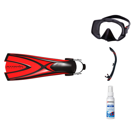 Atomic Aquatics Mask Fin Snorkel Package – Venom, Arc SubFrame or Frameless 2 Mask + SV2 Snorkel + Open Heel Fins — Frameles…