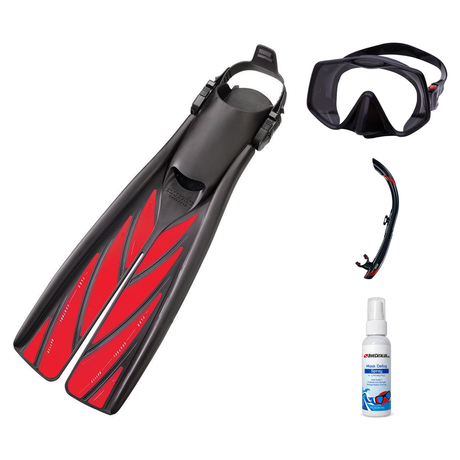 Atomic Aquatics Mask Fin Snorkel Package – Venom, Arc SubFrame or Frameless 2 Mask + SV2 Snorkel + Open Heel Fins — Frameles…