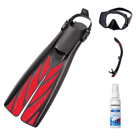 Atomic Aquatics Mask Fin Snorkel Package – Venom, Arc SubFrame or Frameless 2 Mask + SV2 Snorkel + Open Heel Fins — Frameles…