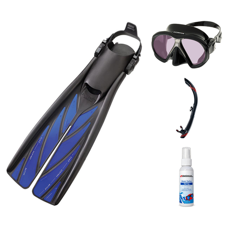 Atomic Aquatics Mask Fin Snorkel Package – Venom, Arc SubFrame or Frameless 2 Mask + SV2 Snorkel + Open Heel Fins — Arc SubF…