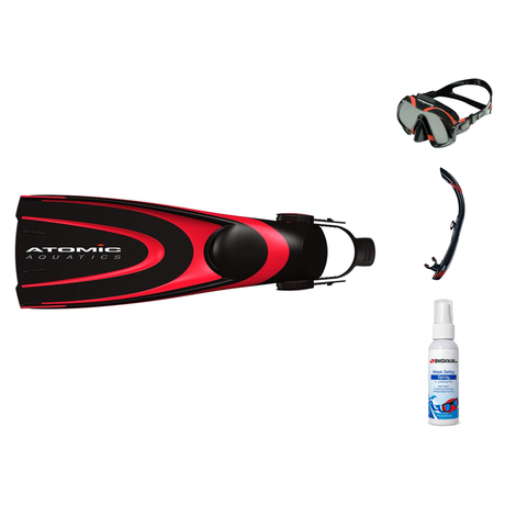 Atomic Aquatics Mask Fin Snorkel Package – Venom, Arc SubFrame or Frameless 2 Mask + SV2 Snorkel + Open Heel Fins — Venom, A…
