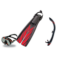 Atomic Aquatics Mask Fin Snorkel Package – Venom, Arc SubFrame or Frameless 2 Mask + SV2 Snorkel + Open Heel Fins — Venom, A…