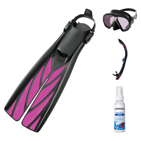 Atomic Aquatics Mask Fin Snorkel Package – Venom, Arc SubFrame or Frameless 2 Mask + SV2 Snorkel + Open Heel Fins — Arc SubF…