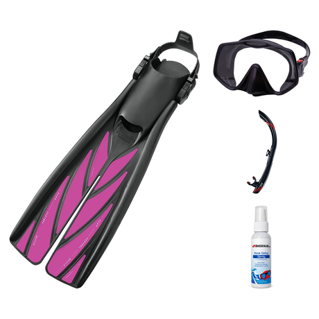 Atomic Aquatics Mask Fin Snorkel Package – Venom, Arc SubFrame or Frameless 2 Mask + SV2 Snorkel + Open Heel Fins — Frameles…