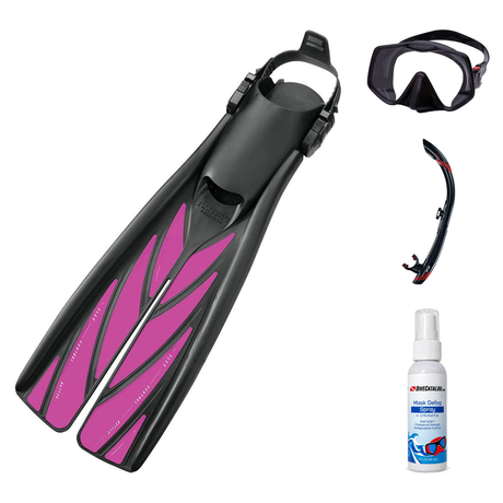 Atomic Aquatics Mask Fin Snorkel Package – Venom, Arc SubFrame or Frameless 2 Mask + SV2 Snorkel + Open Heel Fins — Frameles…