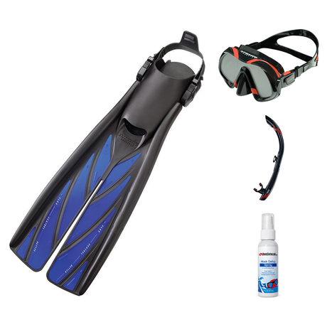 Atomic Aquatics Mask Fin Snorkel Package – Venom, Arc SubFrame or Frameless 2 Mask + SV2 Snorkel + Open Heel Fins — Venom, L…