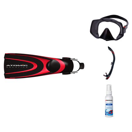 Atomic Aquatics Mask Fin Snorkel Package – Venom, Arc SubFrame or Frameless 2 Mask + SV2 Snorkel + Open Heel Fins — Frameles…