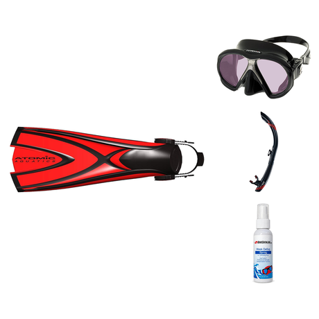 Atomic Aquatics Mask Fin Snorkel Package – Venom, Arc SubFrame or Frameless 2 Mask + SV2 Snorkel + Open Heel Fins — Arc SubF…