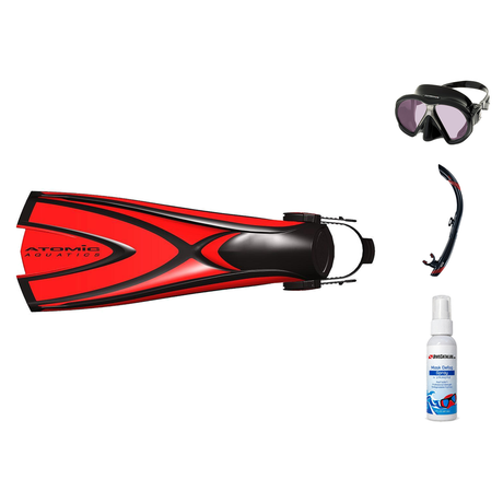 Atomic Aquatics Mask Fin Snorkel Package – Venom, Arc SubFrame or Frameless 2 Mask + SV2 Snorkel + Open Heel Fins — Arc SubF…