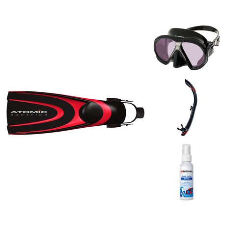 Atomic Aquatics Mask Fin Snorkel Package – Venom, Arc SubFrame or Frameless 2 Mask + SV2 Snorkel + Open Heel Fins — Arc SubF…