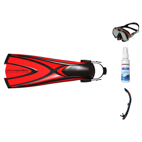 Atomic Aquatics Mask Fin Snorkel Package – Venom, Arc SubFrame or Frameless 2 Mask + SV2 Snorkel + X1 Blade Fins