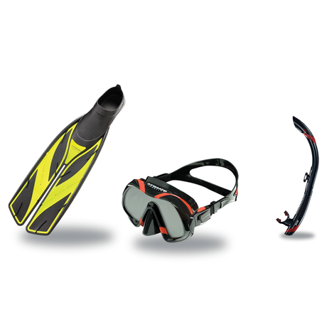 Atomic Aquatics Mask Fin Snorkel Package – Venom, Arc SubFrame or Frameless 2 Mask + SV2 Snorkel + X1 Blade Fins — Venom, At…
