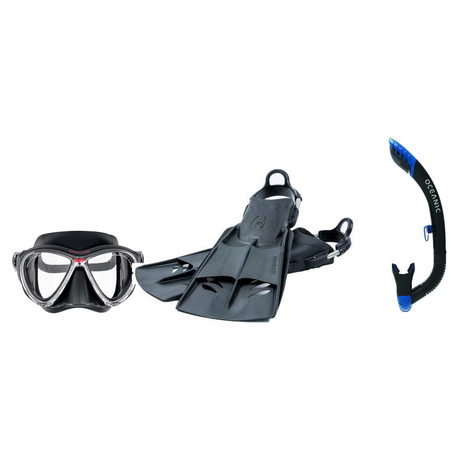 Hollis Mask Fin Snorkel Package – M-1, M3 Dual Lens or M4 Mask + Ultra Dry 2 Snorkel + F1 Heavy Duty Open Heel Technical Fin…