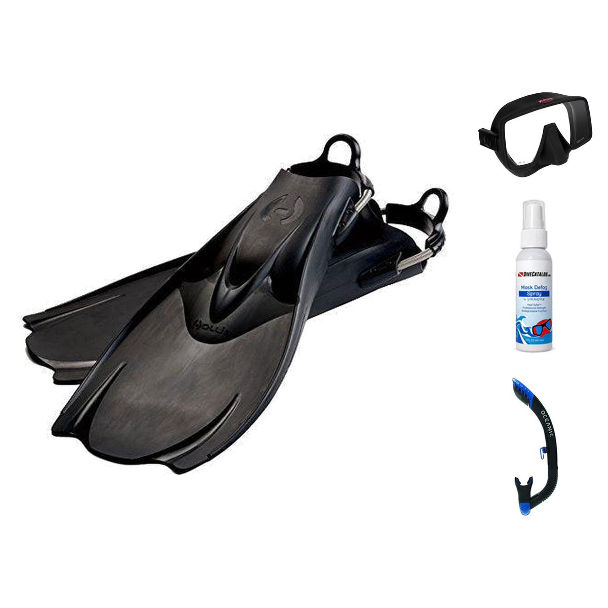 Hollis Mask Fin Snorkel Package – M-1, M3 Dual Lens or M4 Mask + Ultra Dry 2 Snorkel + F1 Heavy Duty Open Heel Technical Fin…