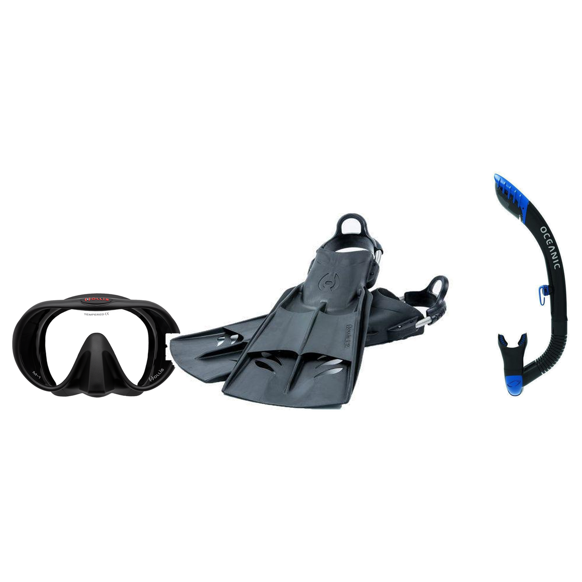 Hollis Mask Fin Snorkel Package – M-1, M3 Dual Lens or M4 Mask + Ultra Dry 2 Snorkel + F2 Heavy Duty Open Heel Fins — includ…