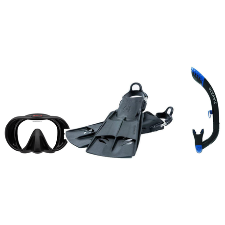 Hollis Mask Fin Snorkel Package – M-1, M3 Dual Lens or M4 Mask + Ultra Dry 2 Snorkel + F2 Heavy Duty Open Heel Fins — includ…
