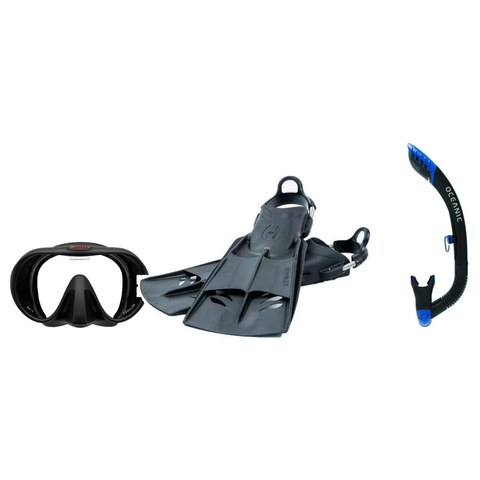 Hollis Mask Fin Snorkel Package – M-1, M3 Dual Lens or M4 Mask + Ultra Dry 2 Snorkel + F2 Heavy Duty Open Heel Fins