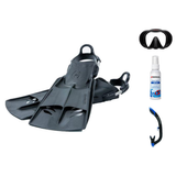 Hollis Mask Fin Snorkel Package – M-1, M3 Dual Lens or M4 Mask + Ultra Dry 2 Snorkel + F2 Heavy Duty Open Heel Fins — includ…
