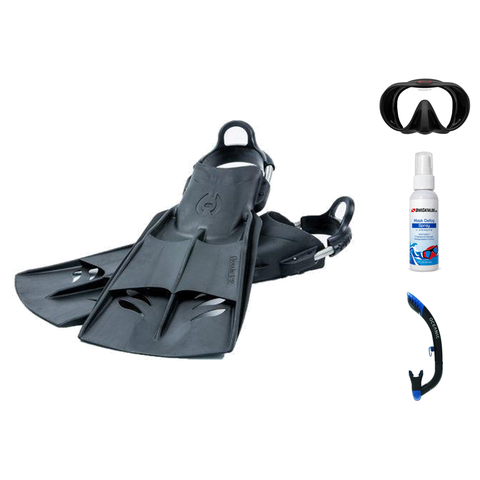 Hollis Mask Fin Snorkel Package – M-1, M3 Dual Lens or M4 Mask + Ultra Dry 2 Snorkel + F2 Heavy Duty Open Heel Fins