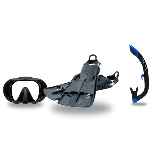 Hollis Mask Fin Snorkel Package – M-1, M3 Dual Lens or M4 Mask + Ultra Dry 2 Snorkel + F2 Heavy Duty Open Heel Fins — includ…