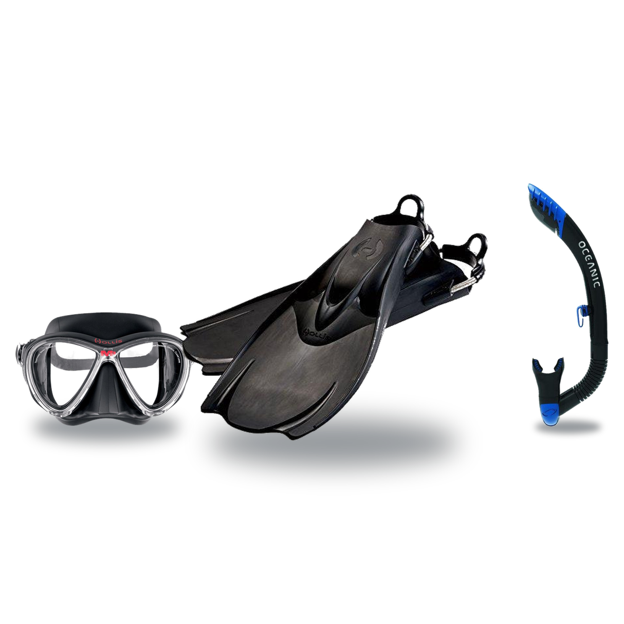 Hollis Mask Fin Snorkel Package – M-1, M3 Dual Lens or M4 Mask + Ultra Dry 2 Snorkel + F2 Heavy Duty Open Heel Fins — M3 Dua…
