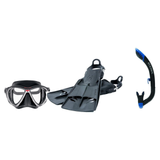 Hollis Mask Fin Snorkel Package – M-1, M3 Dual Lens or M4 Mask + Ultra Dry 2 Snorkel + F2 Heavy Duty Open Heel Fins — M3 Dua…
