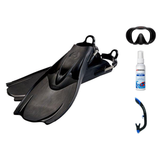 Hollis Mask Fin Snorkel Package – M3 Dual Lens, M-1 or M4 Mask + Ultra Dry 2 Snorkel + F1 LT Vented Blade Open Heel Fins — M…