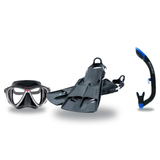 Hollis Mask Fin Snorkel Package – M3 Dual Lens, M-1 or M4 Mask + Ultra Dry 2 Snorkel + F1 LT Vented Blade Open Heel Fins — M…