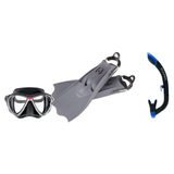 Hollis Mask Fin Snorkel Package – M3 Dual Lens, M-1 or M4 Mask + Ultra Dry 2 Snorkel + F1 LT Vented Blade Open Heel Fins — M…