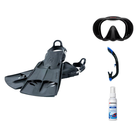 Hollis Mask Fin Snorkel Package – M4, M-1 or M3 Dual Lens Mask + Ultra Dry 2 Snorkel + F1 LT Vented Blade Open Heel Fins — M…