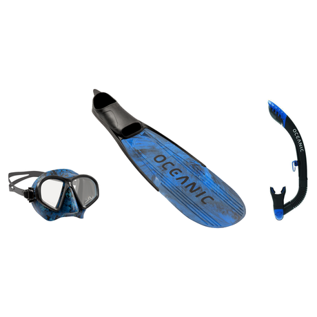 Oceanic Mask Fin Snorkel Package – Mini Shadow Single Lens, Shadow Single Lens or Predator Dual Lens Ultra Low-Volume Camo F…