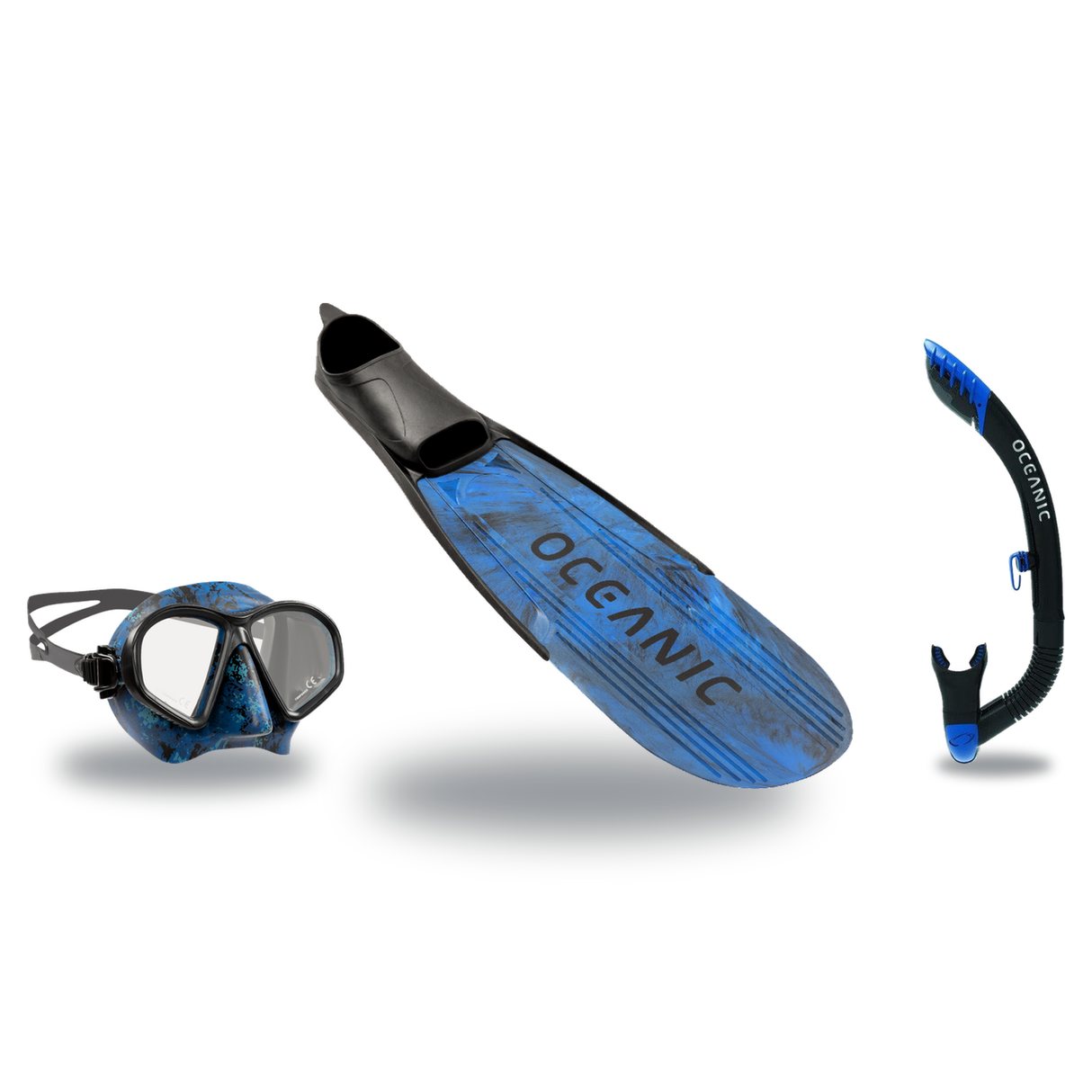 Oceanic Mask Fin Snorkel Package – Mini Shadow Single Lens, Shadow Single Lens or Predator Dual Lens Ultra Low-Volume Camo F…