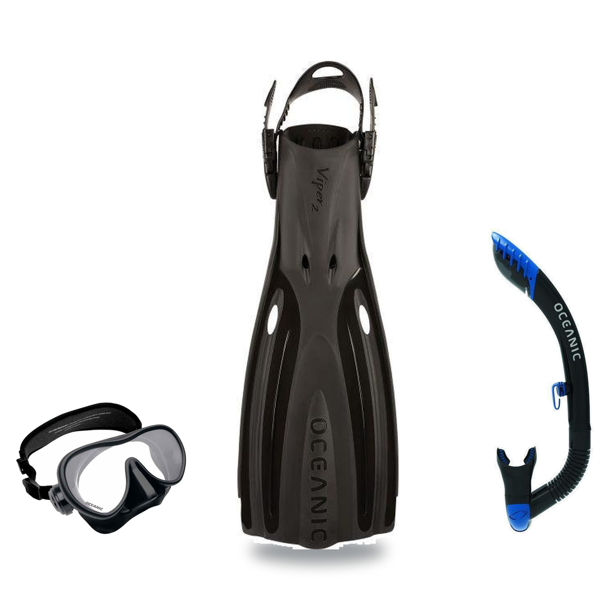 Oceanic Mask Fin Snorkel Package – Mini Shadow Single Lens, Shadow Single Lens or Predator Dual Lens Ultra Low-Volume Camo F…