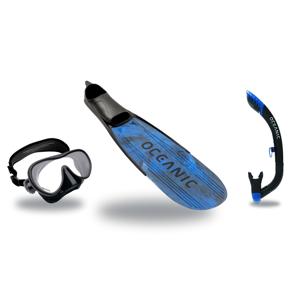 Oceanic Mask Fin Snorkel Package – Mini Shadow Single Lens, Shadow Single Lens or Predator Dual Lens Ultra Low-Volume Camo F…