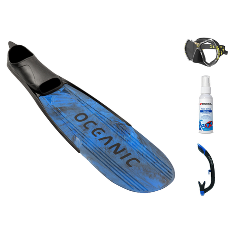Oceanic Mask Fin Snorkel Package – Cyanea Dual Lens, Shadow Single Lens or Mini Shadow Single Lens Mask + Ultra Dry 2 Snorke…