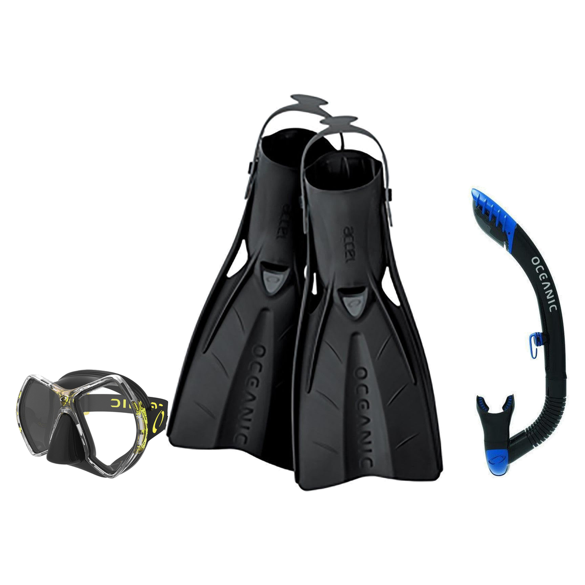 Oceanic Mask Fin Snorkel Package – Cyanea Dual Lens, Shadow Single Lens or Mini Shadow Single Lens Mask + Ultra Dry 2 Snorke…