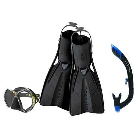 Oceanic Mask Fin Snorkel Package – Cyanea Dual Lens, Shadow Single Lens or Mini Shadow Single Lens Mask + Ultra Dry 2 Snorke…